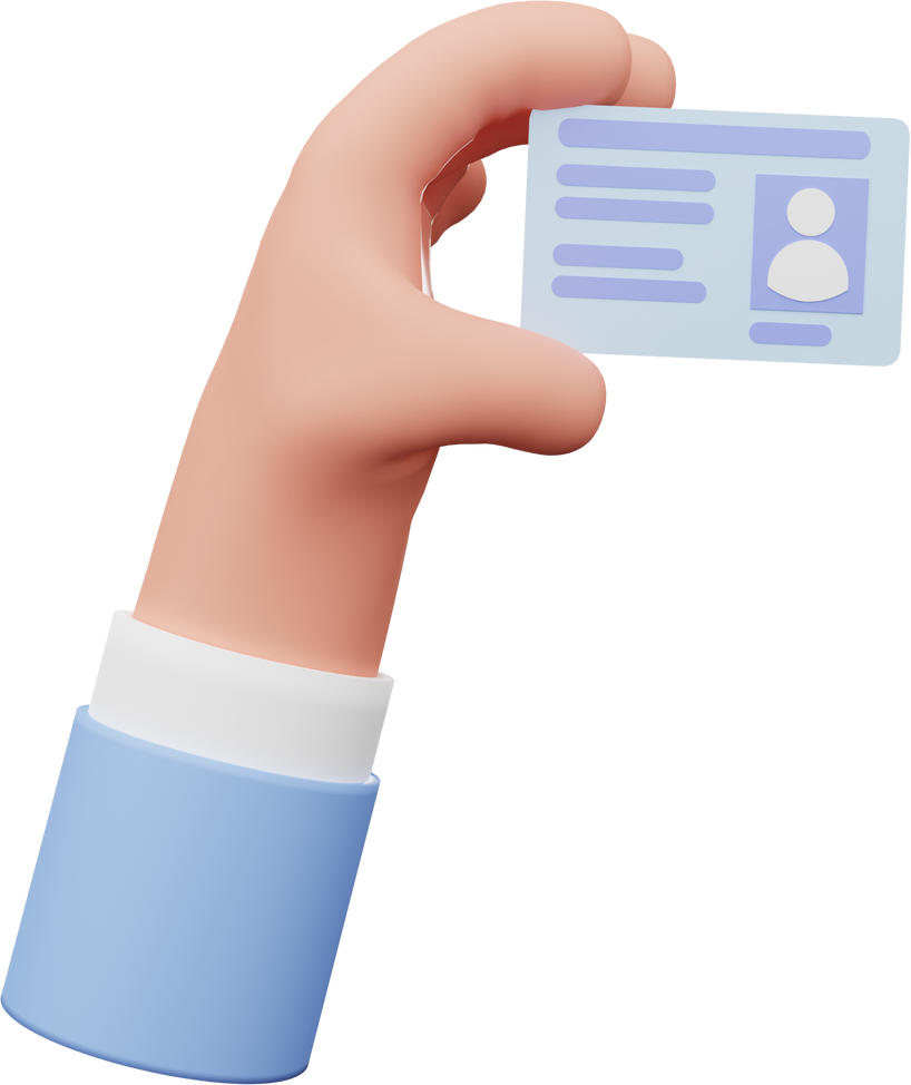 hand holding ID card